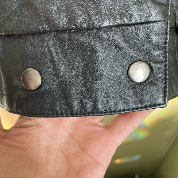 VTG Classic Black Leather Jacket by Liz Thomas Sz S - Picture 5 of 14